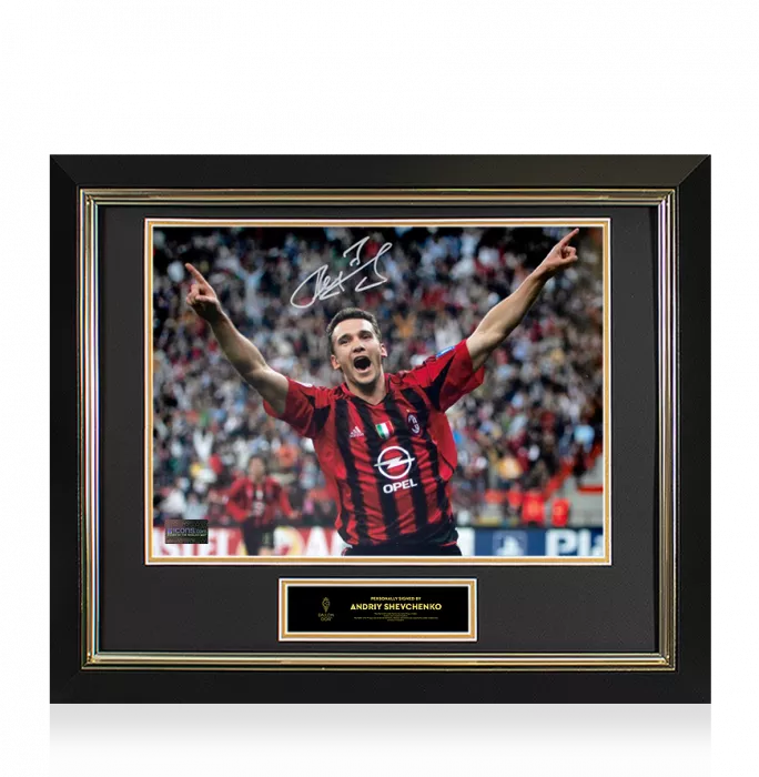 icons Andriy Shevchenko Official Ballon d'Or™ Signed and Framed AC Milan Photo: UEFA Champions League Icon