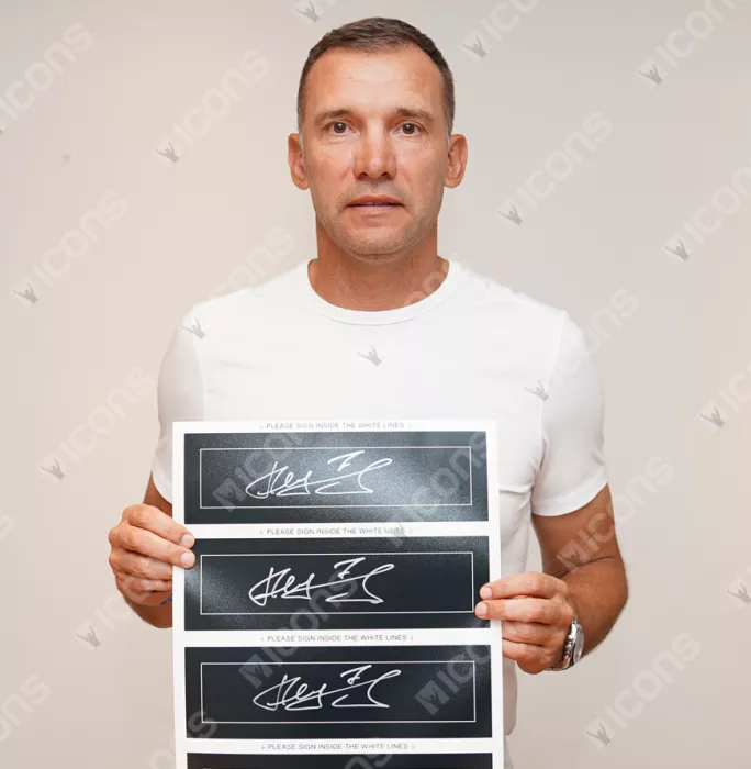 Icons Andriy Shevchenko Official Ballon D'Or™ Signed Plaque And Photo Frame: 2004 Winner