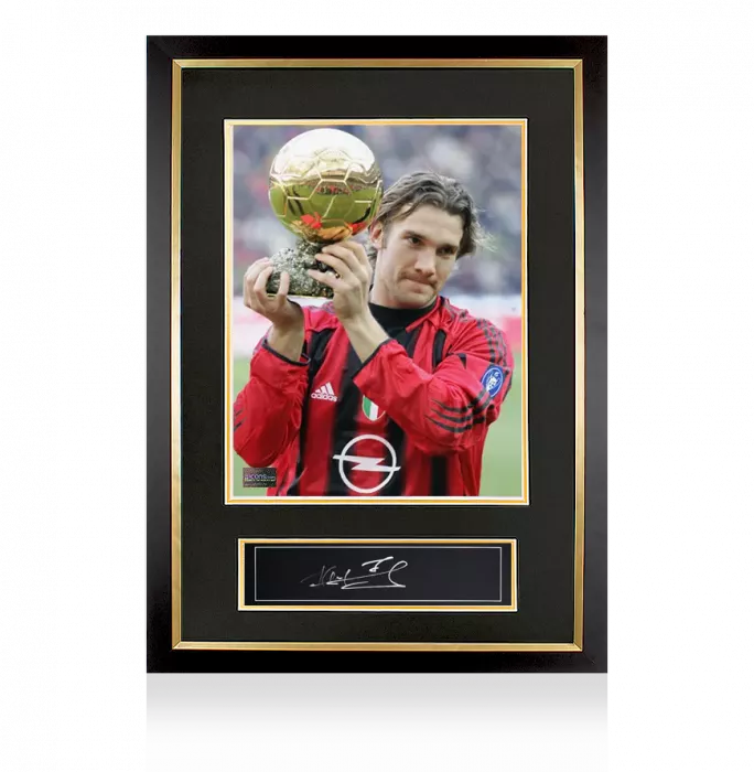 icons Andriy Shevchenko Official Ballon d'Or™ Signed Plaque and Photo Frame: 2004 Winner