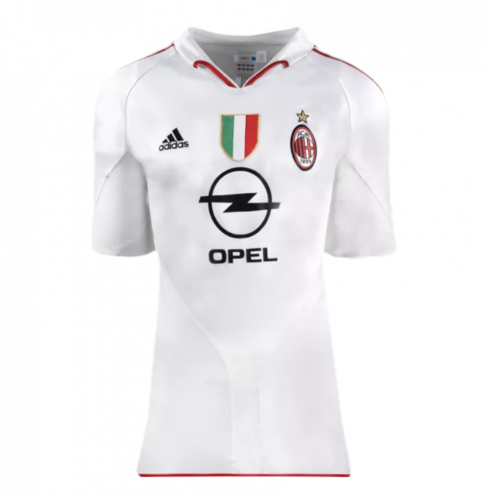 Icons Andriy Shevchenko Official UEFA Champions League Back Signed And Framed AC Milan 2004-05 Away Shirt