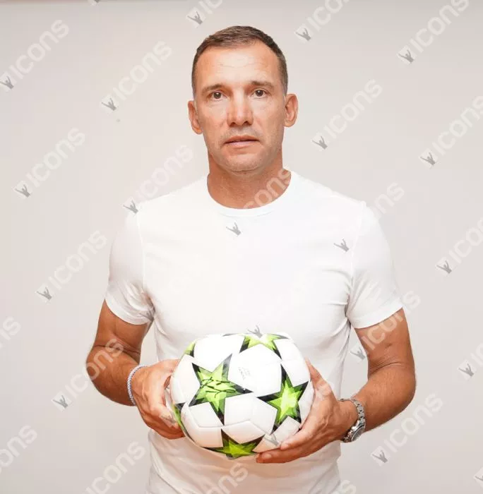 Icons Andriy Shevchenko Signed UEFA Champions League Football In Acrylic Case
