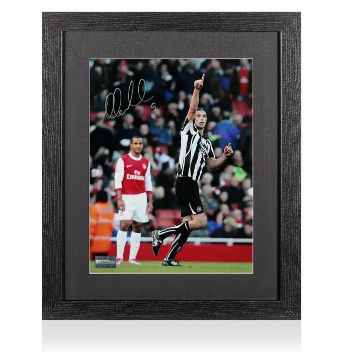 icons Andy Carroll Signed Newcastle United Photo In Black Wooden Frame: Geordie Hero