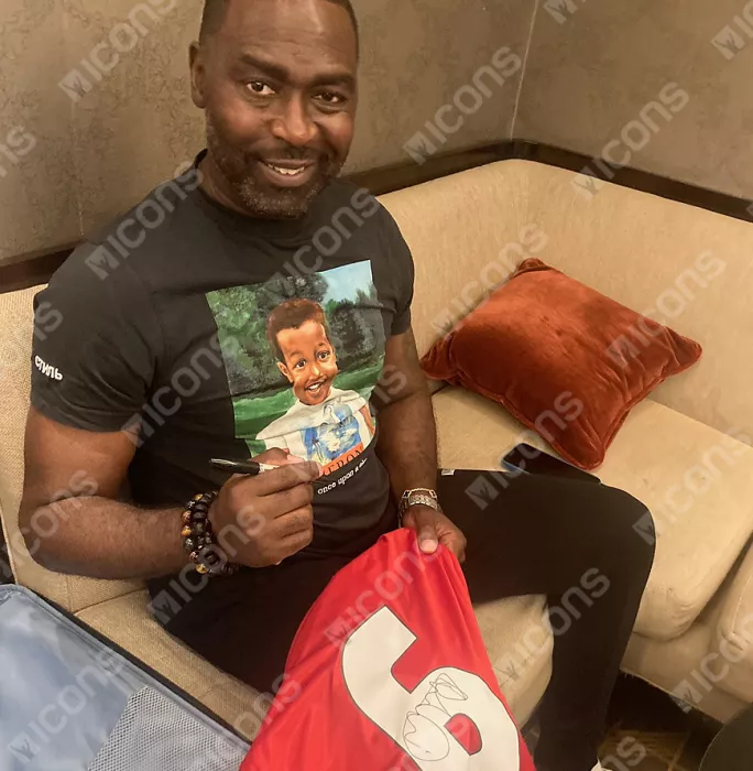 Icons Andy Cole Back Signed Manchester United 1999 Home Shirt With Fan Style Numbers