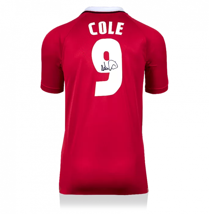 Icons Andy Cole Back Signed Manchester United 1999 Home Shirt: UEFA Champions League Final Edition