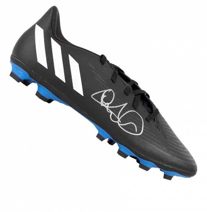 Icons Andy Cole Signed Black And Blue Adidas Boot In Bubble Frame: Option 1