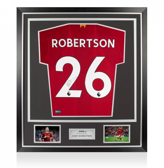 icons Andy Robertson Signed Liverpool 2019-20 Home Shirt In Classic Frame