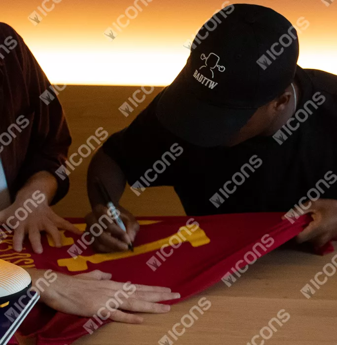 Icons Ansu Fati Official FIFA World Cup™ Back Signed And Framed Spain 2020-21 Home Shirt