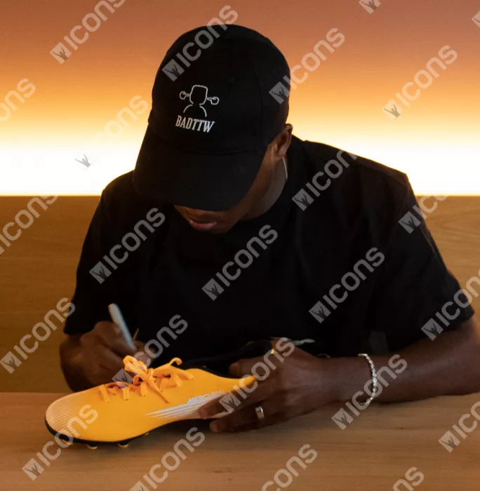 Icons Ansu Fati Signed Yellow Nike Mercurial Vapor Boot In Acrylic Case