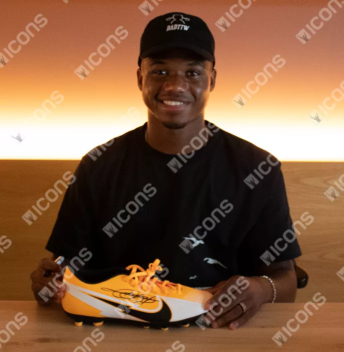 Icons Ansu Fati Signed Yellow Nike Mercurial Vapor Boot In Acrylic Case