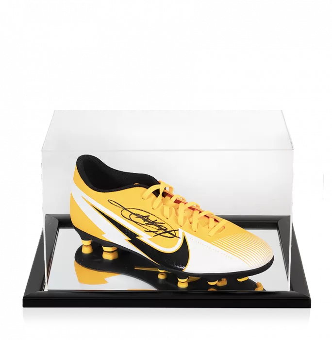 icons Ansu Fati Signed Yellow Nike Mercurial Vapor Boot In Acrylic Case