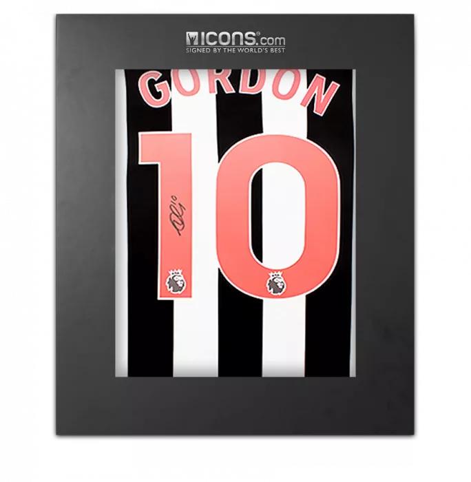 icons Anthony Gordon Back Signed Newcastle United 2023-24 Home Shirt In Deluxe Packaging