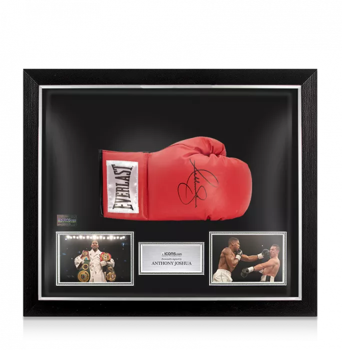 Icons Anthony Joshua Signed Everlast Boxing Glove In Bubble Frame: Option 1