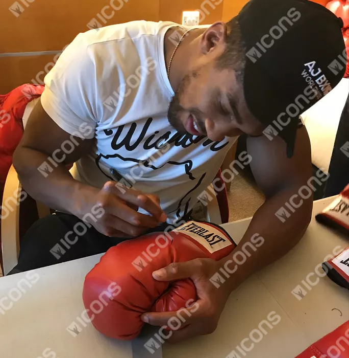 Icons Anthony Joshua & Tyson Fury Signed Red Everlast Boxing Glove