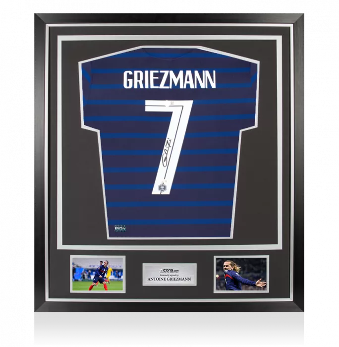 icons Antoine Griezmann Back Signed France 2020 Shirt In Classic Frame