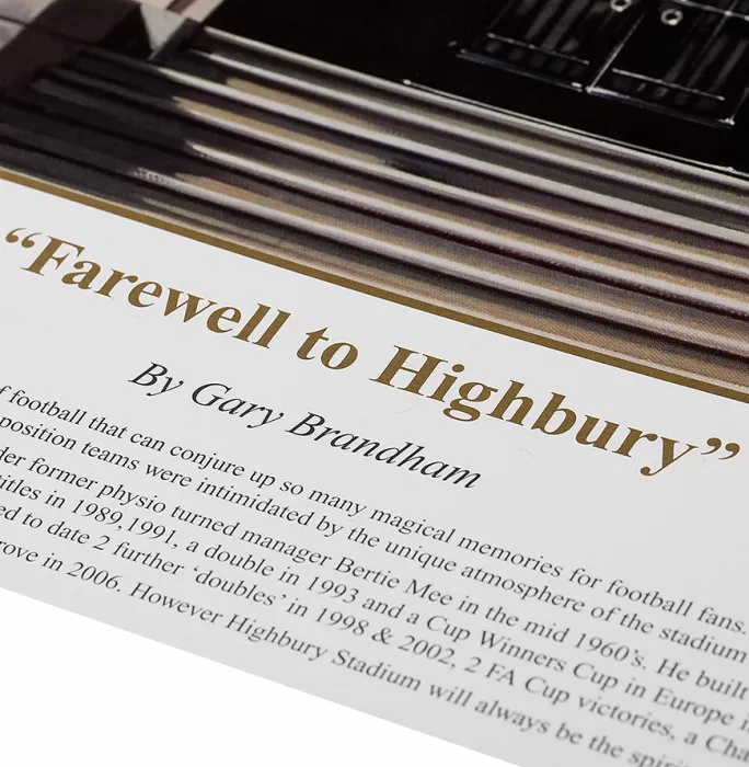 Icons Arsene Wenger Signed Special Edition Arsenal Print: Farewell To Highbury