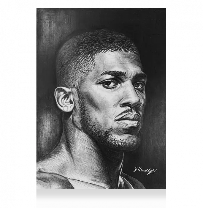 Icons ARTIST SIGNED Original Anthony Joshua Tribute Artwork In Premium Frame