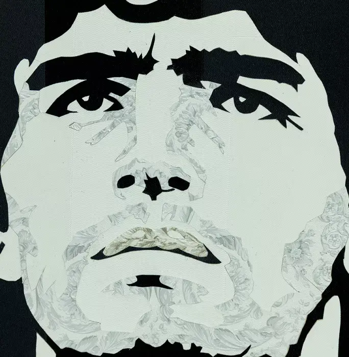 Icons ARTIST SIGNED Original Diego Maradona Versace Home Framed Artwork: Flowers