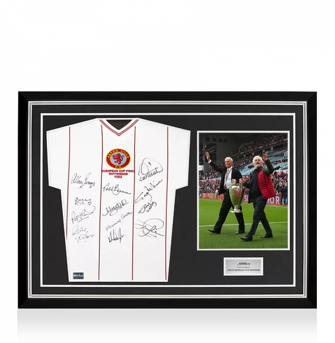 Icons Aston Villa 1982 European Cup Final Multi-Signed Shirt In Hero Frame: Option 1