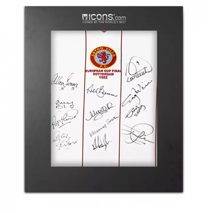 icons Aston Villa 1982 European Cup Final Multi-Signed Shirt In Deluxe Packaging
