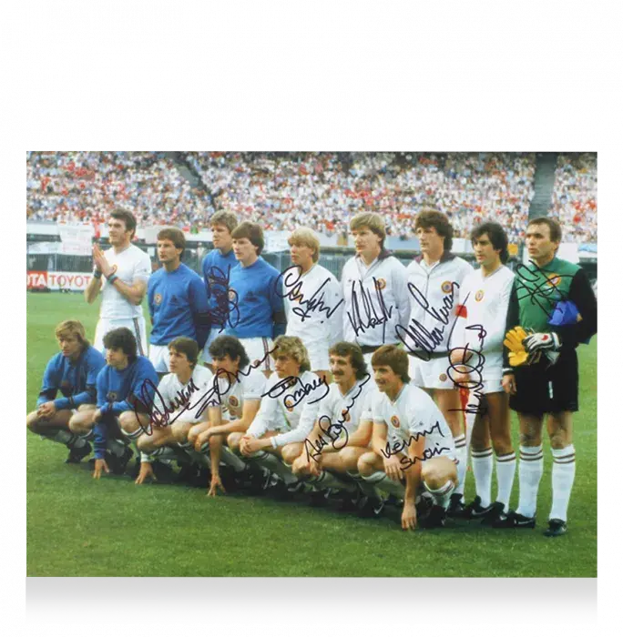 Icons Aston Villa Multi-Signed Photo In Black Wooden Frame: 1982 European Cup Final