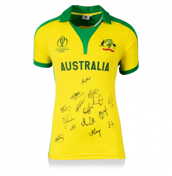 icons Australia Squad Signed 2019 ICC World Cup Shirt