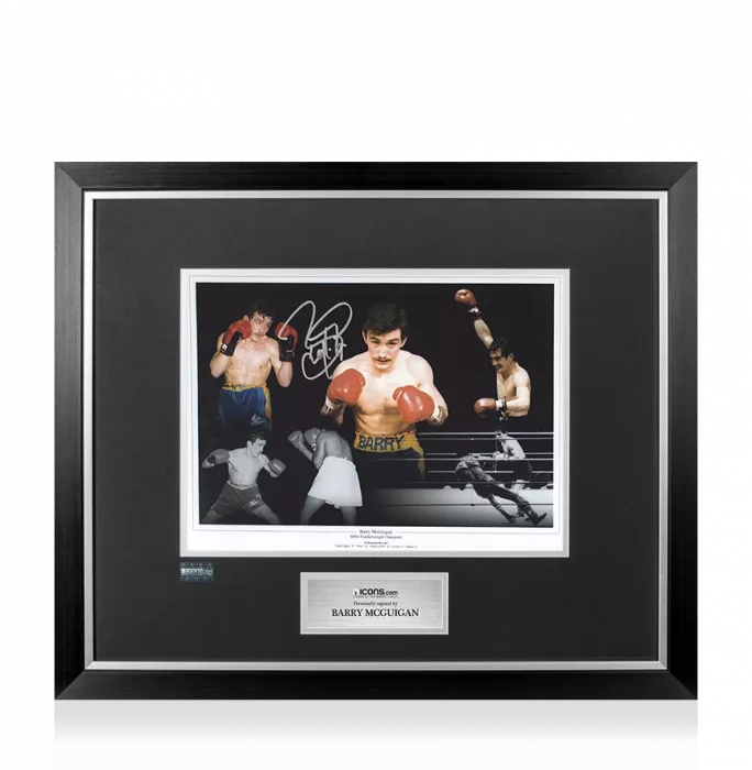 icons Barry McGuigan Signed Boxing Photo In Premium Photo Frame