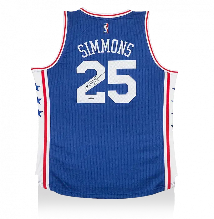 icons Ben Simmons Back Signed Philadelphia 76ers Away Jersey
