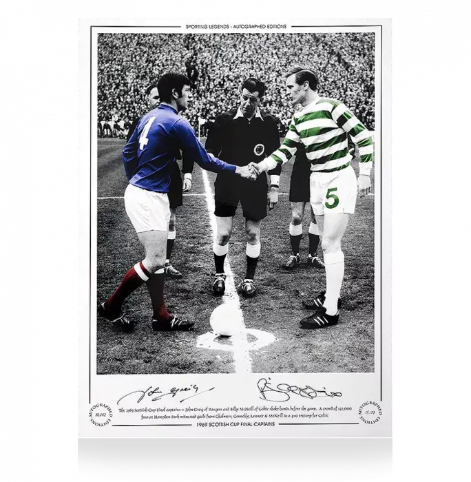 icons Billy McNeill & John Greig Signed Photo: Scottish Cup Final 1969