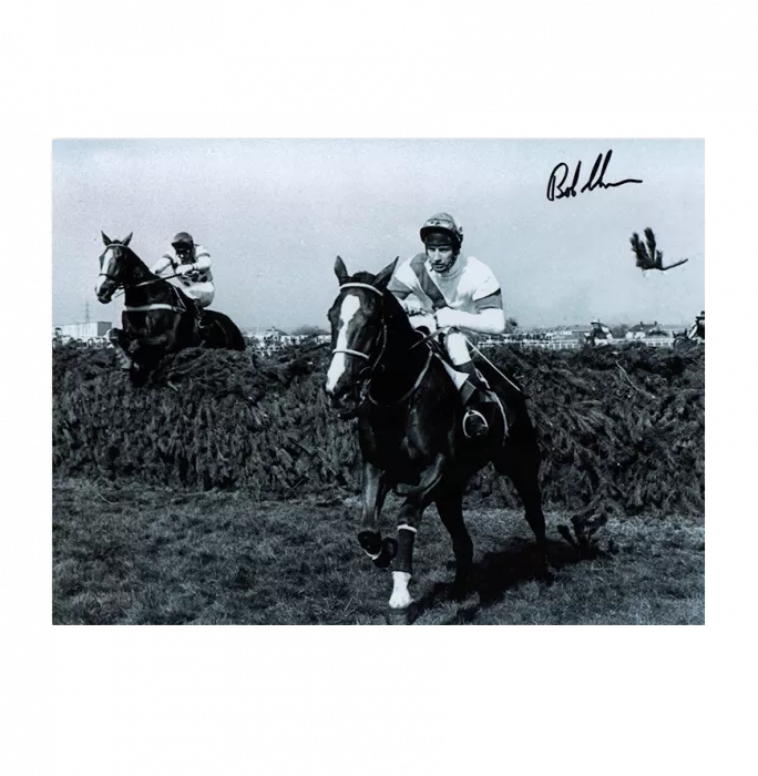 Icons Bob Champion Signed Photo: 1981 Grand National Winner In Black Wooden Frame