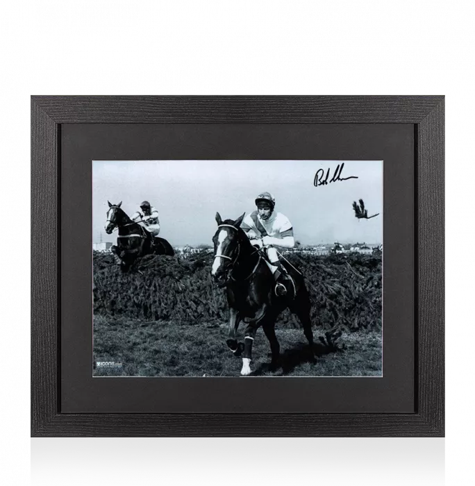 Icons Bob Champion Signed Photo: 1981 Grand National Winner In Black Wooden Frame
