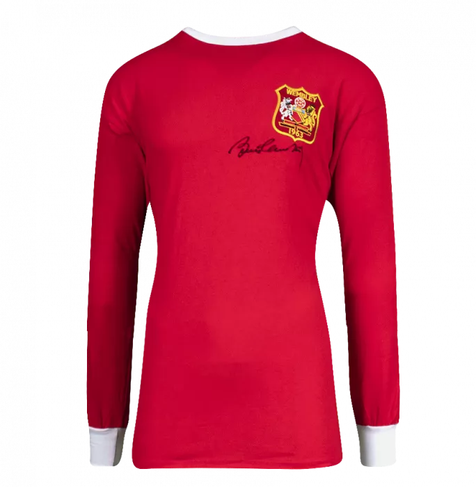 Icons Bobby Charlton Front Signed Manchester United Home Shirt: 1963 FA Cup Final Edition In Hero Frame: Option 1