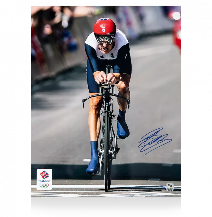 Icons Bradley Wiggins Signed Limited Edition Team GB Photo: Individual Time Trial Gold