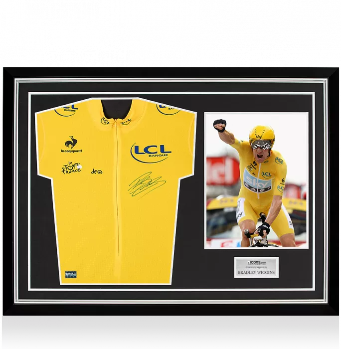 Icons Bradley Wiggins Signed Limited Edition Yellow Tour De France Jersey In Hero Frame: Option 1