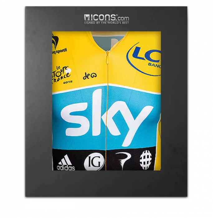 icons Bradley Wiggins Signed Tour de France Yellow Leader's Jersey In Deluxe Packaging