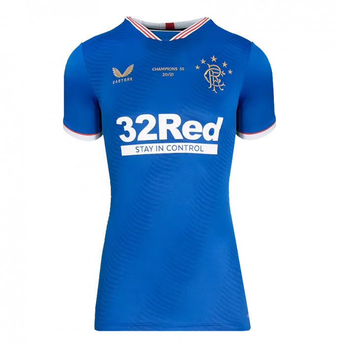 Icons Brian Laudrup Back Signed Rangers FC 2020-21 Home Shirt In Hero Frame: Option 1