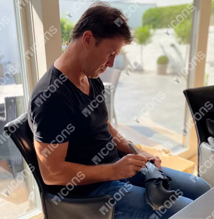 Icons Brian Laudrup Signed Black Adidas Boot In Acrylic Case