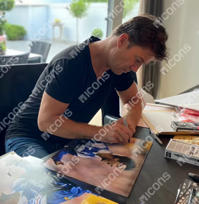 Icons Brian Laudrup Signed Rangers FC Photo In Black Wooden Frame: Icon Of Ibrox