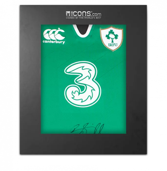 icons Brian O'Driscoll Front Signed Ireland Rugby Shirt In Deluxe Packaging