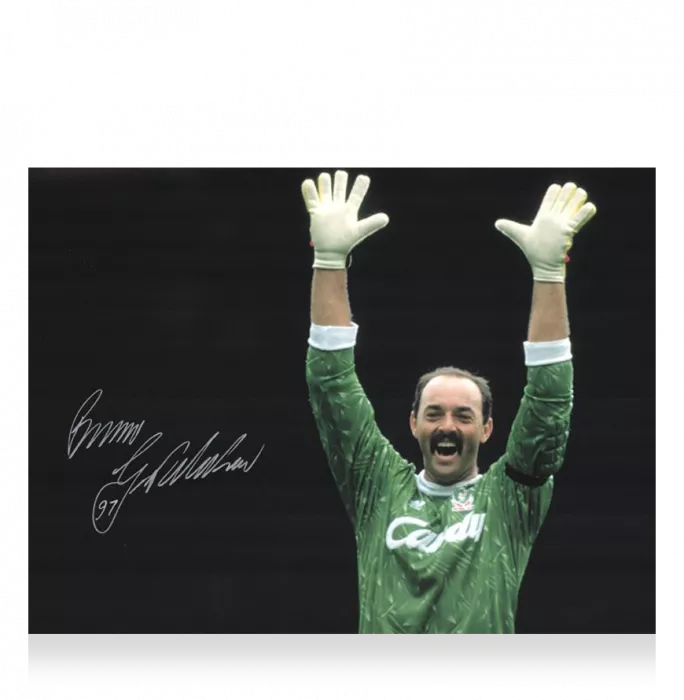 Icons Bruce Grobbelaar Signed Liverpool Photo In Black Wooden Frame