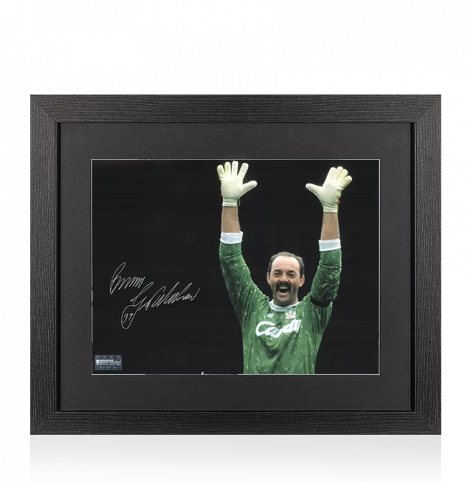 Icons Bruce Grobbelaar Signed Liverpool Photo In Black Wooden Frame