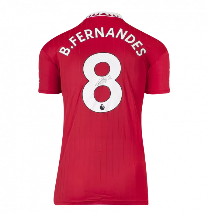 Icons Bruno Fernandes Back Signed Manchester United 2022-23 Home Shirt In Hero Frame: Option 1