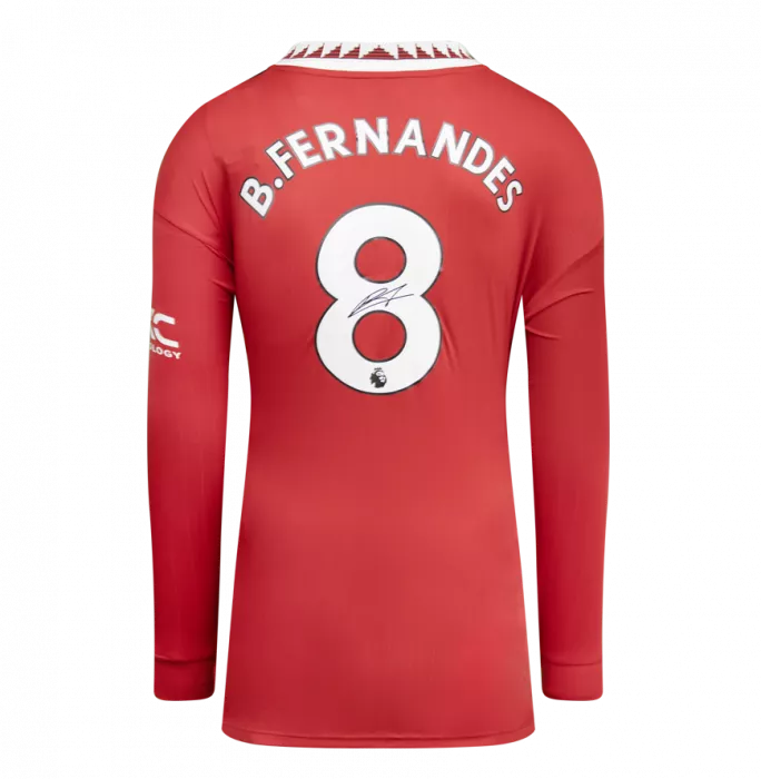 Icons Bruno Fernandes Back Signed Manchester United 2022-23 Home Shirt In Classic Frame