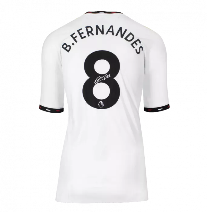 Icons Bruno Fernandes Back Signed Manchester United 2022-23 Away Shirt In Hero Frame: Option 1