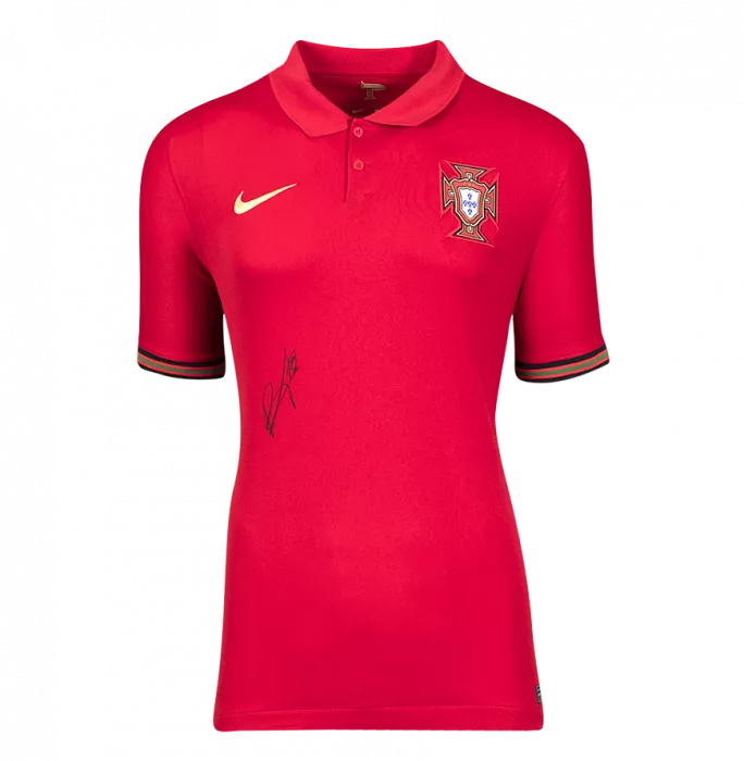 Icons Bruno Fernandes Front Signed Portugal 2020-21 Home Shirt In Deluxe Packaging