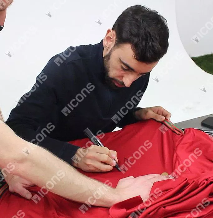 Icons Bruno Fernandes & Joao Felix Signed Portugal 2020-21 Home Shirt: Fernandes "11" Edition