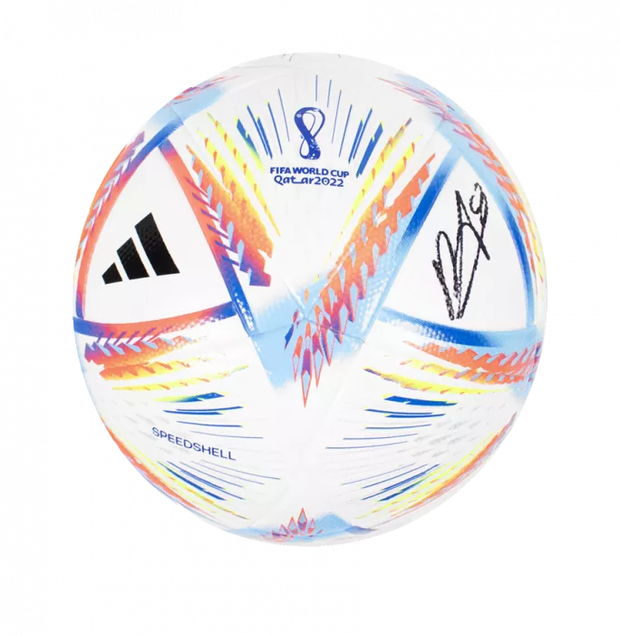 Icons Bruno Fernandes Official 2022 FIFA World Cup™ Signed Football In Acrylic Case