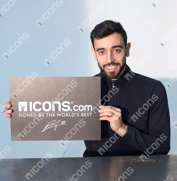 Icons Bruno Fernandes Official UEFA Champions League Back Signed And Hero Framed Manchester United 2022-23 Home Shirt