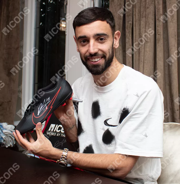 Icons Bruno Fernandes Signed Black And Red Nike Vapor Boot