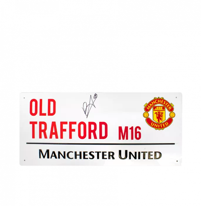 icons Bruno Fernandes Signed Manchester United Street Sign