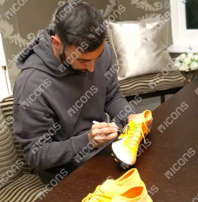 Icons Bruno Fernandes Signed Orange & White Nike Boot